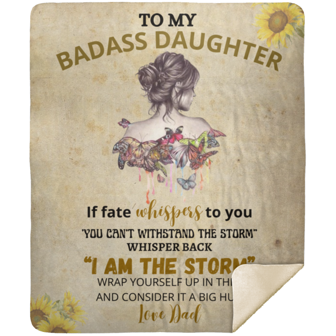 TO MY BADASS DAUGHTER BLANKET │ DAUGHTER GIFT FROM DAD