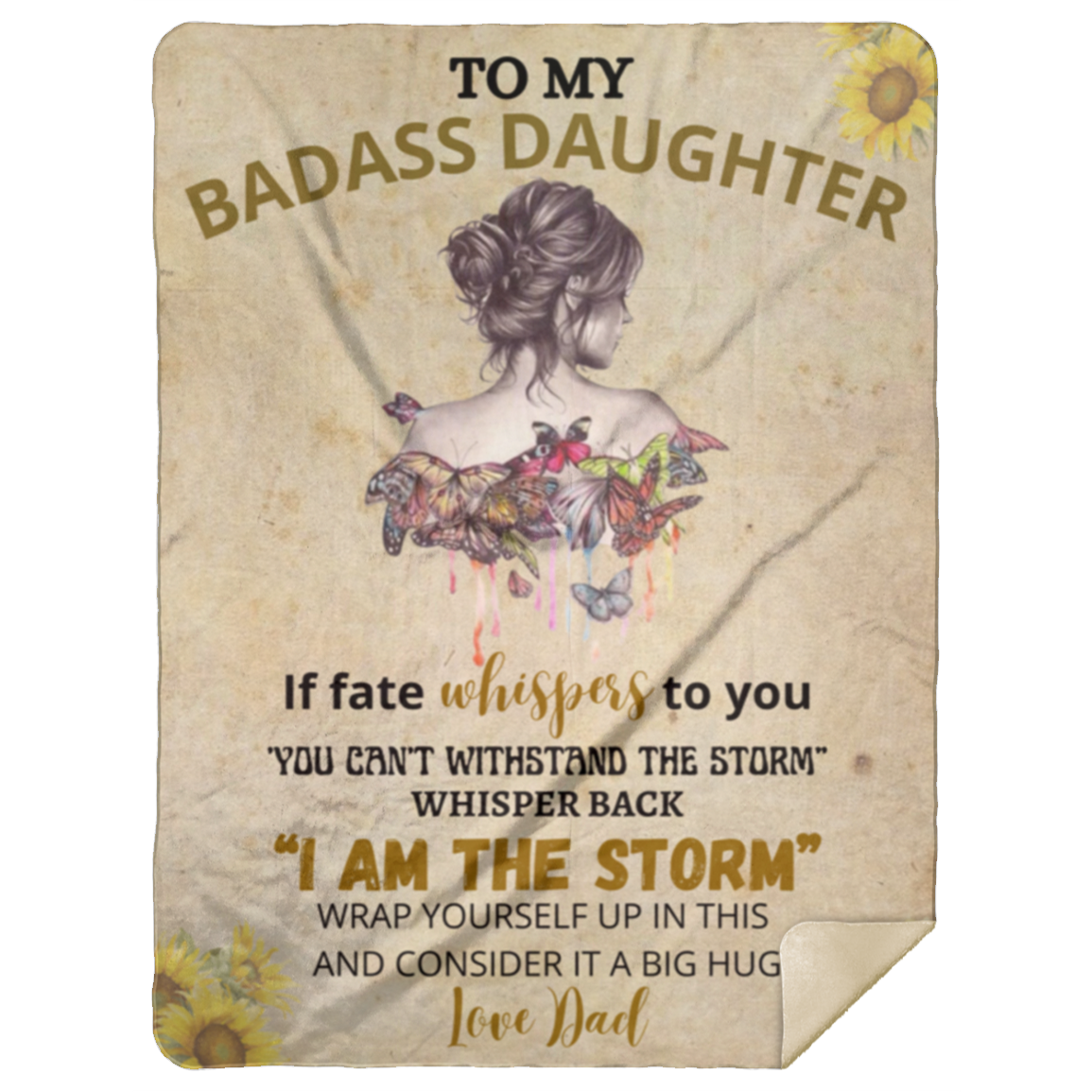 TO MY BADASS DAUGHTER BLANKET │ DAUGHTER GIFT FROM DAD