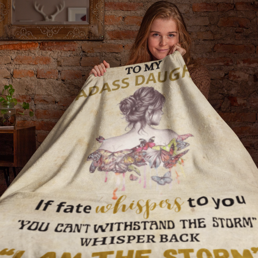 TO MY BADASS DAUGHTER BLANKET │ DAUGHTER GIFT FROM DAD