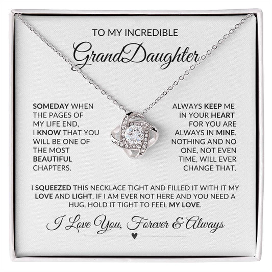 To My Incredible Granddaughter - Love Knot Necklace