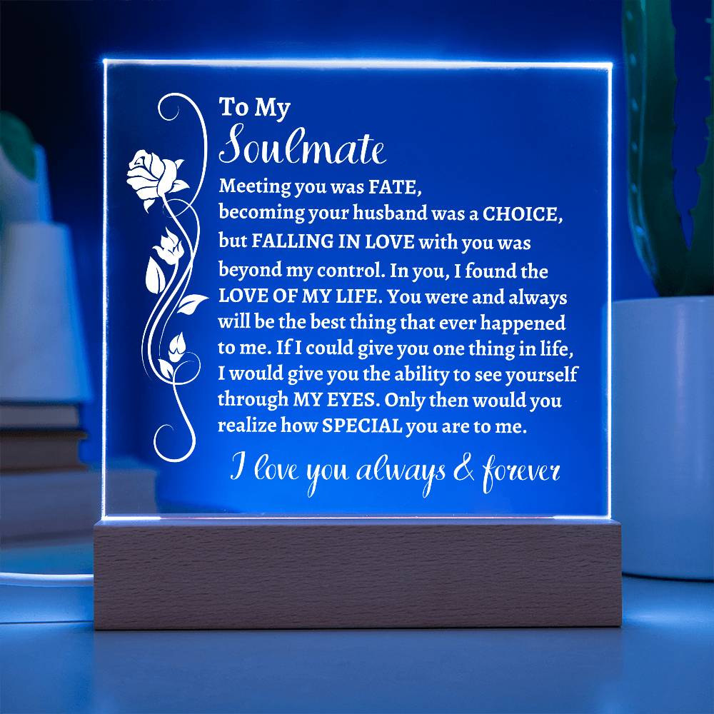 To My Soulmate | Acrylic Square Plaque