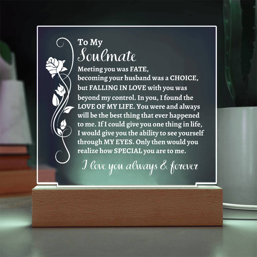 To My Soulmate | Acrylic Square Plaque