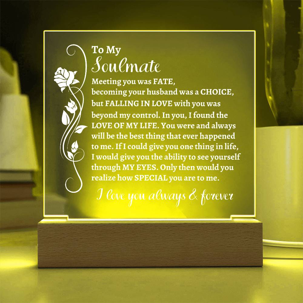 To My Soulmate | Acrylic Square Plaque