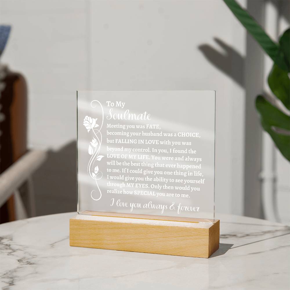 To My Soulmate | Acrylic Square Plaque