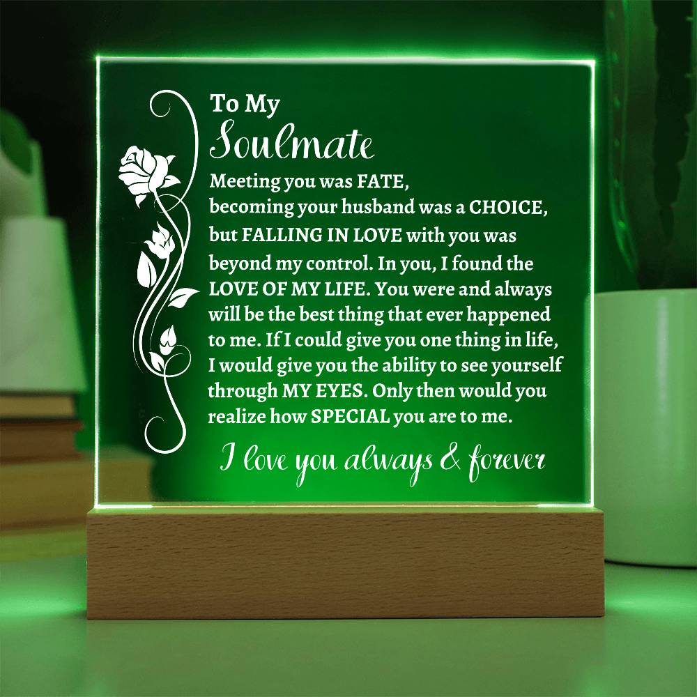 To My Soulmate | Acrylic Square Plaque