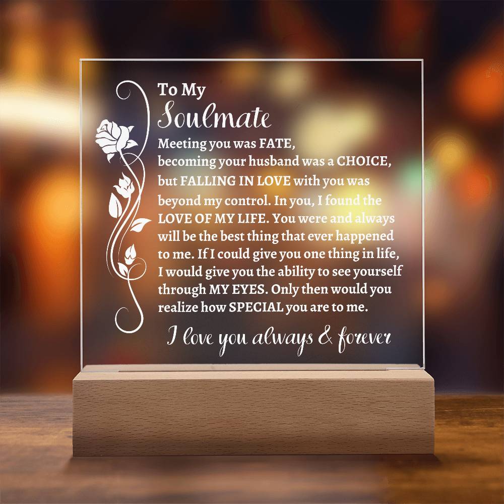 To My Soulmate | Acrylic Square Plaque